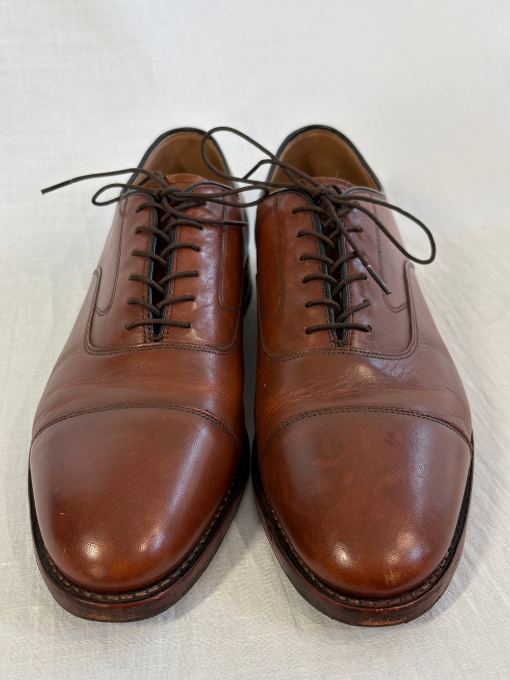 Johnston & Murphy Brown Leather Cap-Toe Derby Lace-Ups